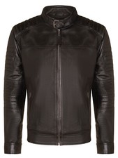 Giacca Biker In Pelle Nera