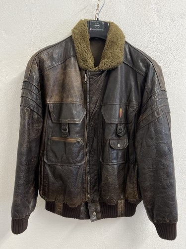 80s giacca pelle vintage - giacca, di