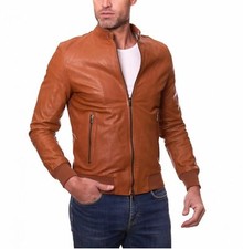 Giacca Pelle Uomo Tan Vintage