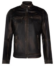 Giacca Biker In Pelle Nera Da