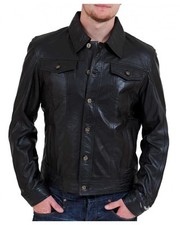 Giacca uomo vera pelle nera