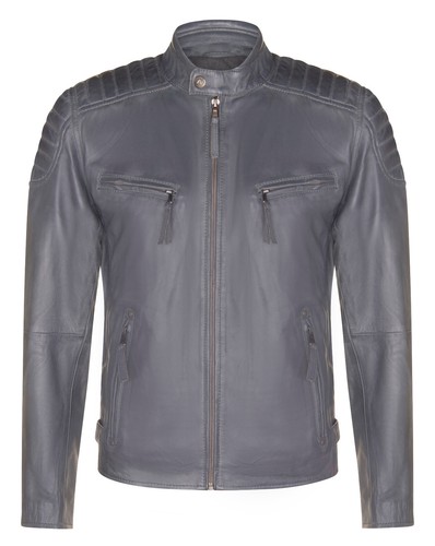 Giacca biker pelle - in, blu