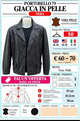 Aavin310 giacca pelle uomo - in,