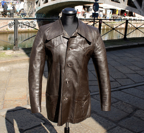Giacca pelle vintage - , 70