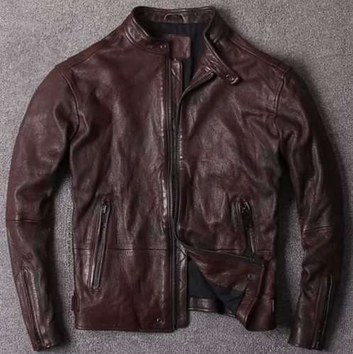 Giacca pelle marrone - ,