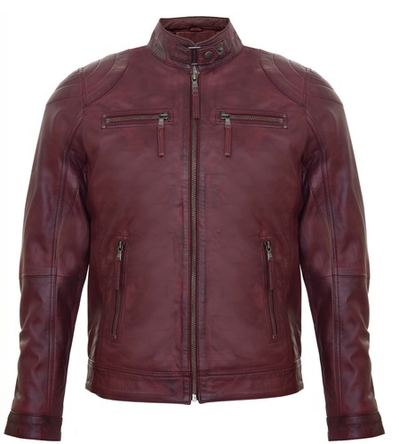 Giacca biker pelle bordeaux - giacca,