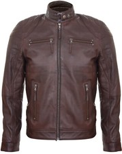Giacca Moto In Pelle Marrone