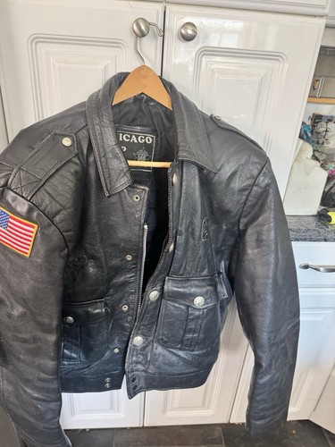 Giacca pelle vintage htf - di,