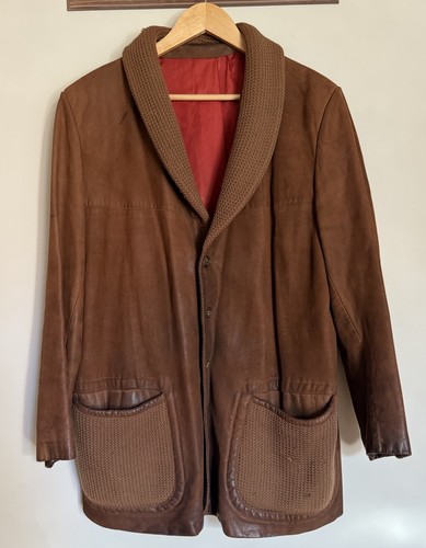 Giacca blazer pelle marrone