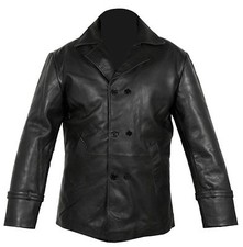 Giacca Peacoat In Vera Pelle