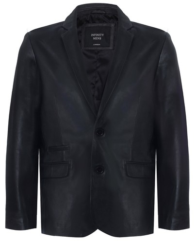 Giacca pelle nera uomo - in,