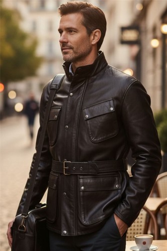 Infinity leather giacca - infinity, safari