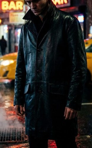 Cappotto auto pelle nero