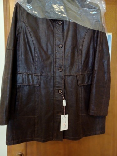 Giaccone vera pelle marrone - giaccone,