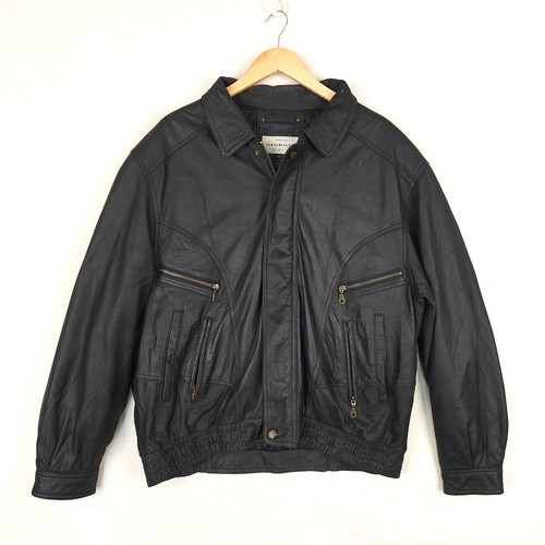 Bomber giacca pelle nera uomo