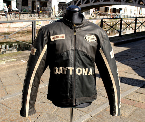 Giubbotto pelle moto vintage