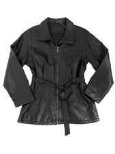 Giacca vintage in pelle nera